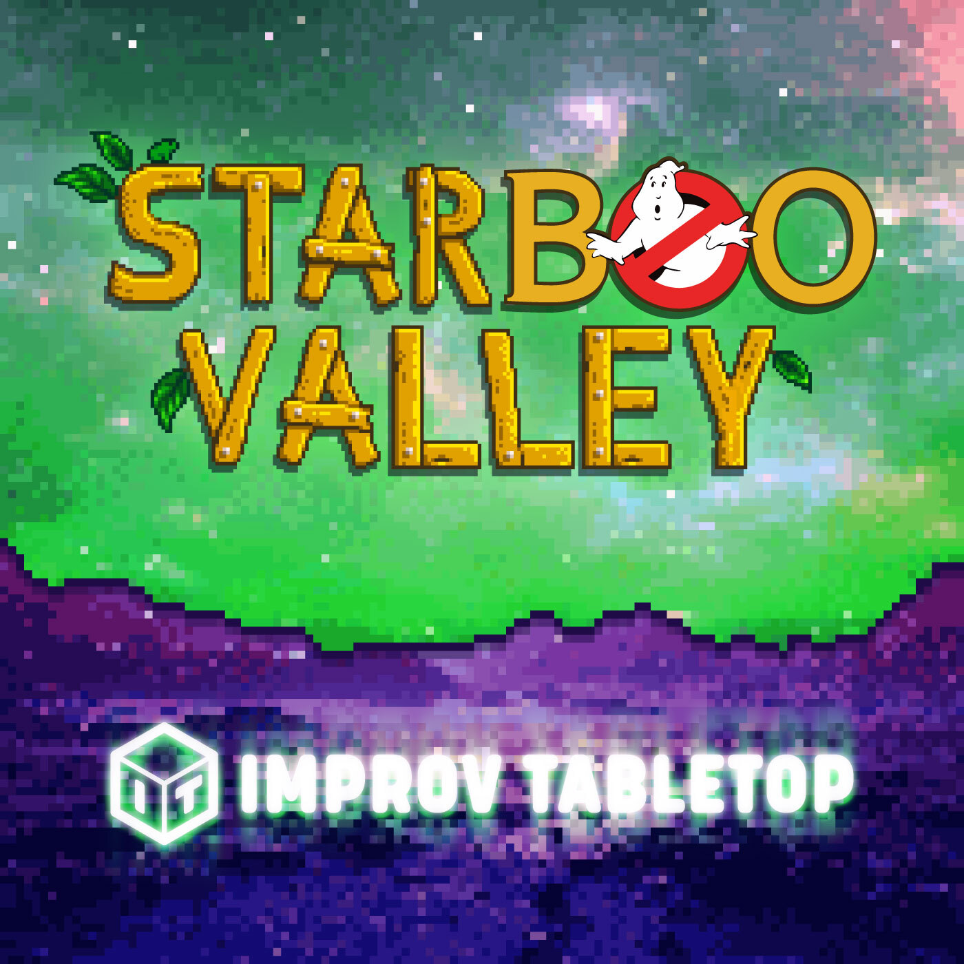 Title reading Starboo Valley above a pixelated haunted valley