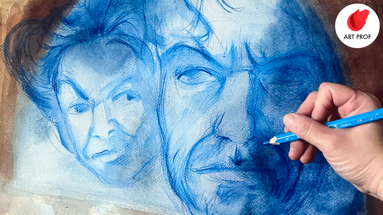 Watercolor Pencil Illustration Demo: Sweeney Todd Portrait & Theater
