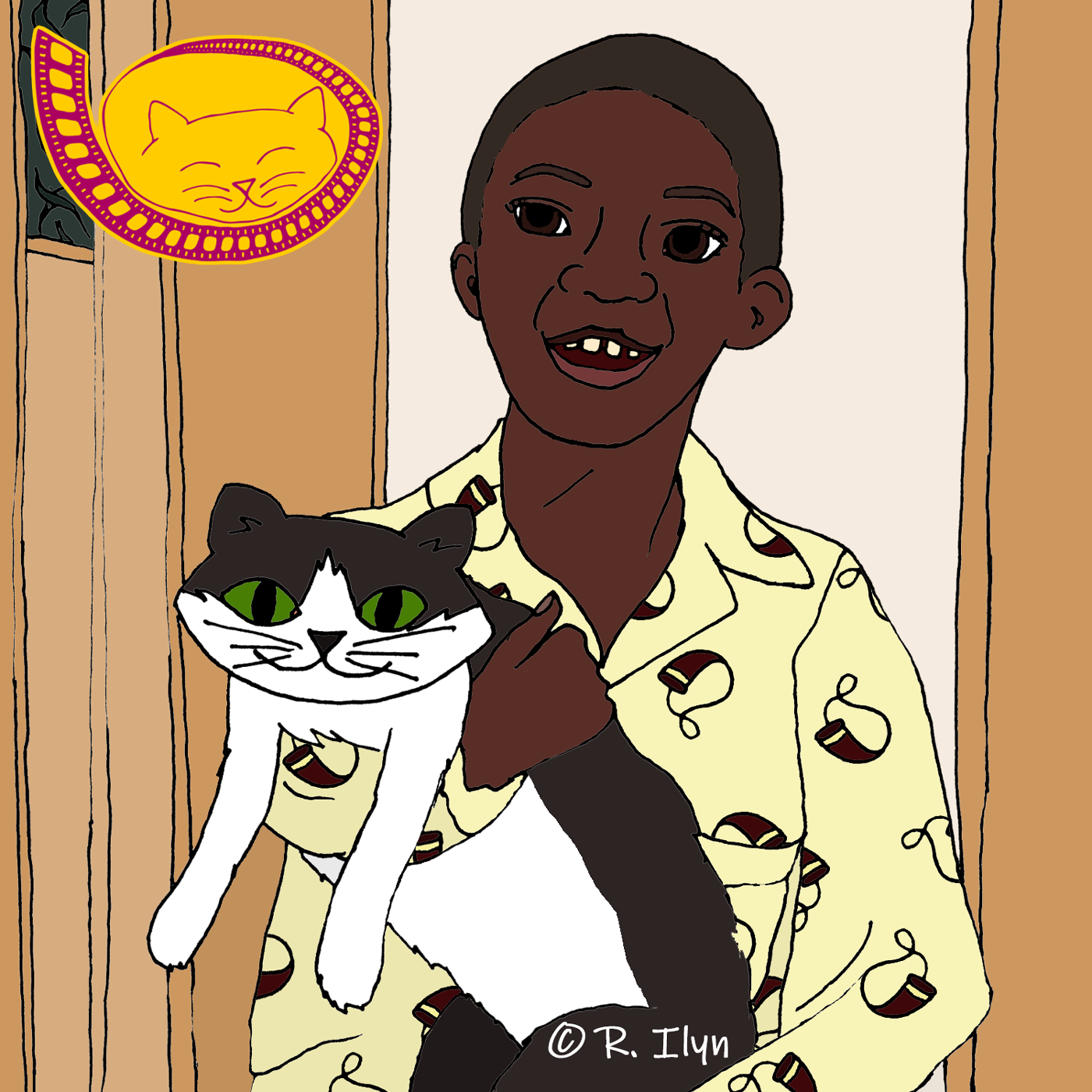 Billy holding a cat from 