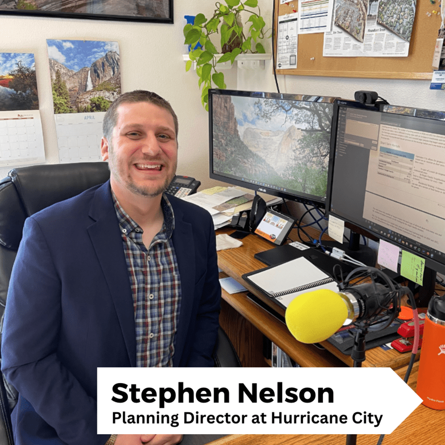 photo of Stephen Nelson at his desk