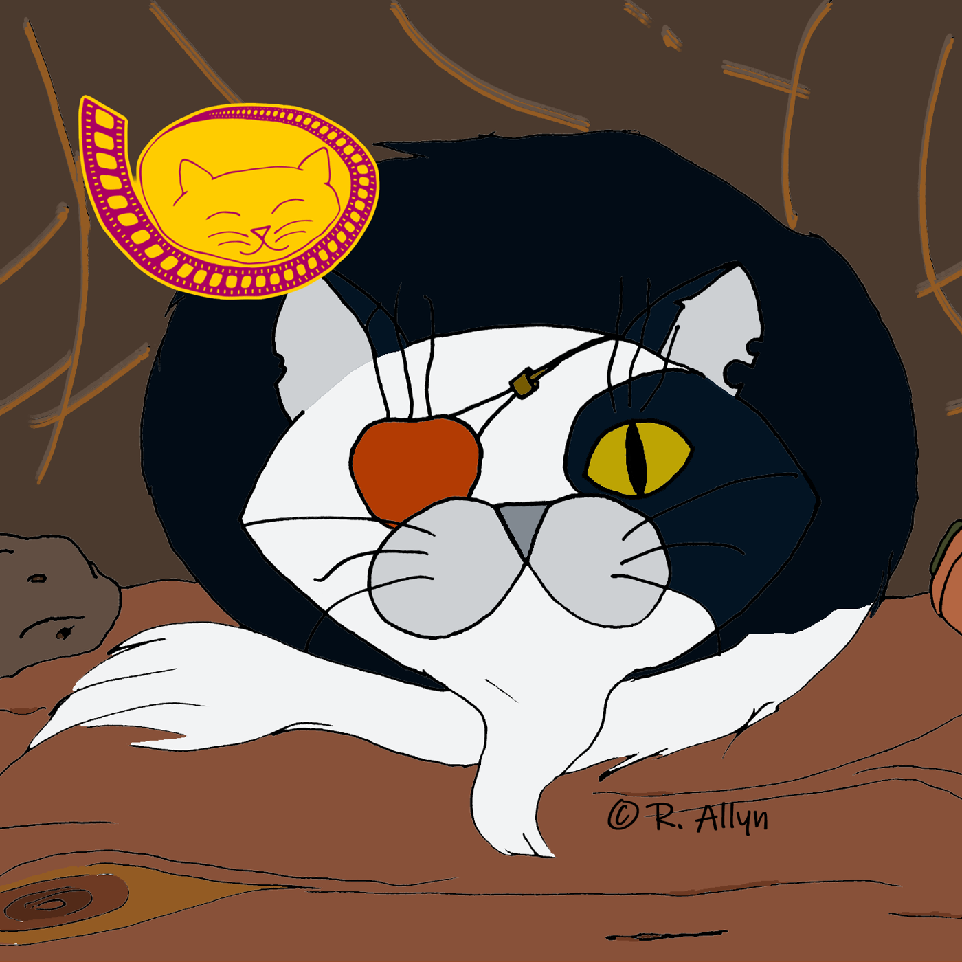 Illustration of the pirate cat from the movie The Last Unicorn