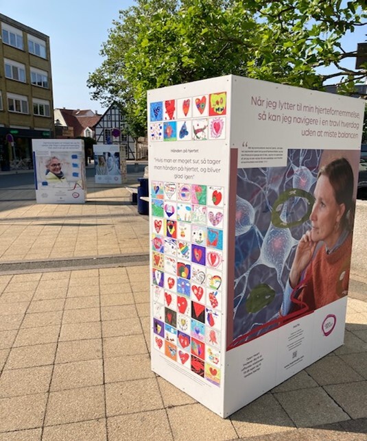 A picture of Art Project Open Heart being exhibited in Svendborg