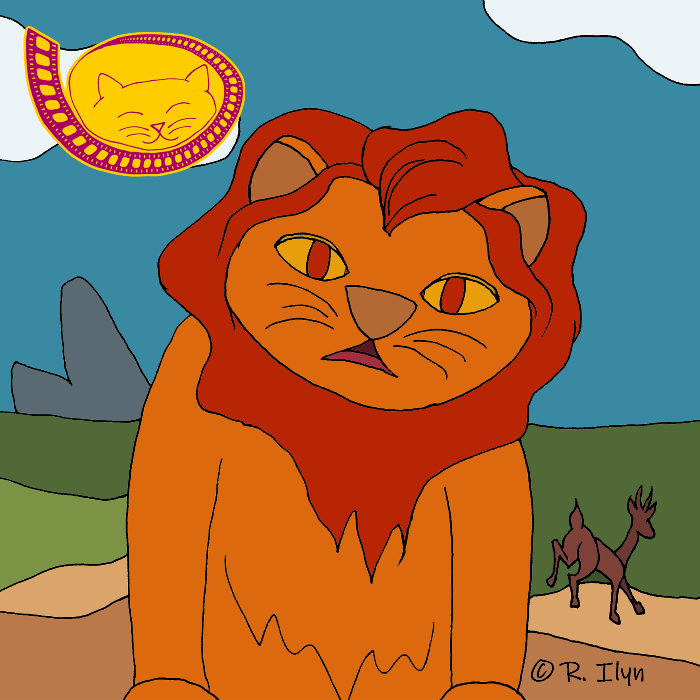 Illustration of Lion King Mufasa from the movie "The Lion King"