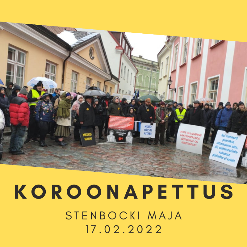 Koroonapettus: meeleavaldus koroonapiirangute vastu Stenbocki maja ees (10.02)