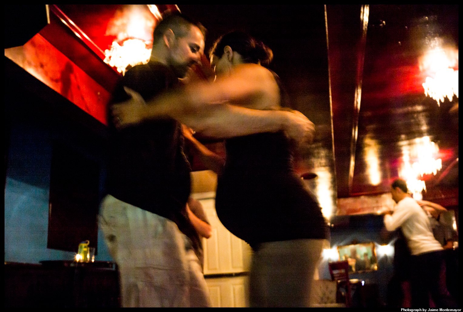 Pregnant woman dancing tango