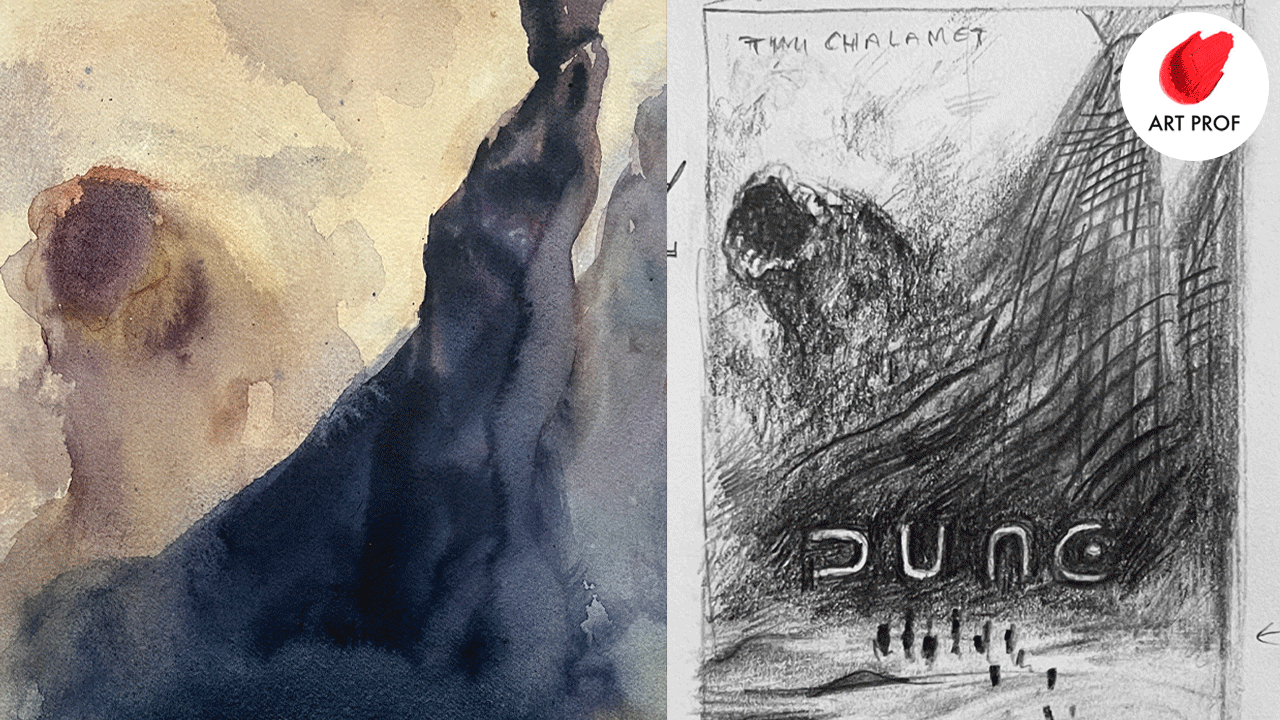 Thumbnail Sketch to Painting Study: Movie Poster Illustration Process: Dune 2