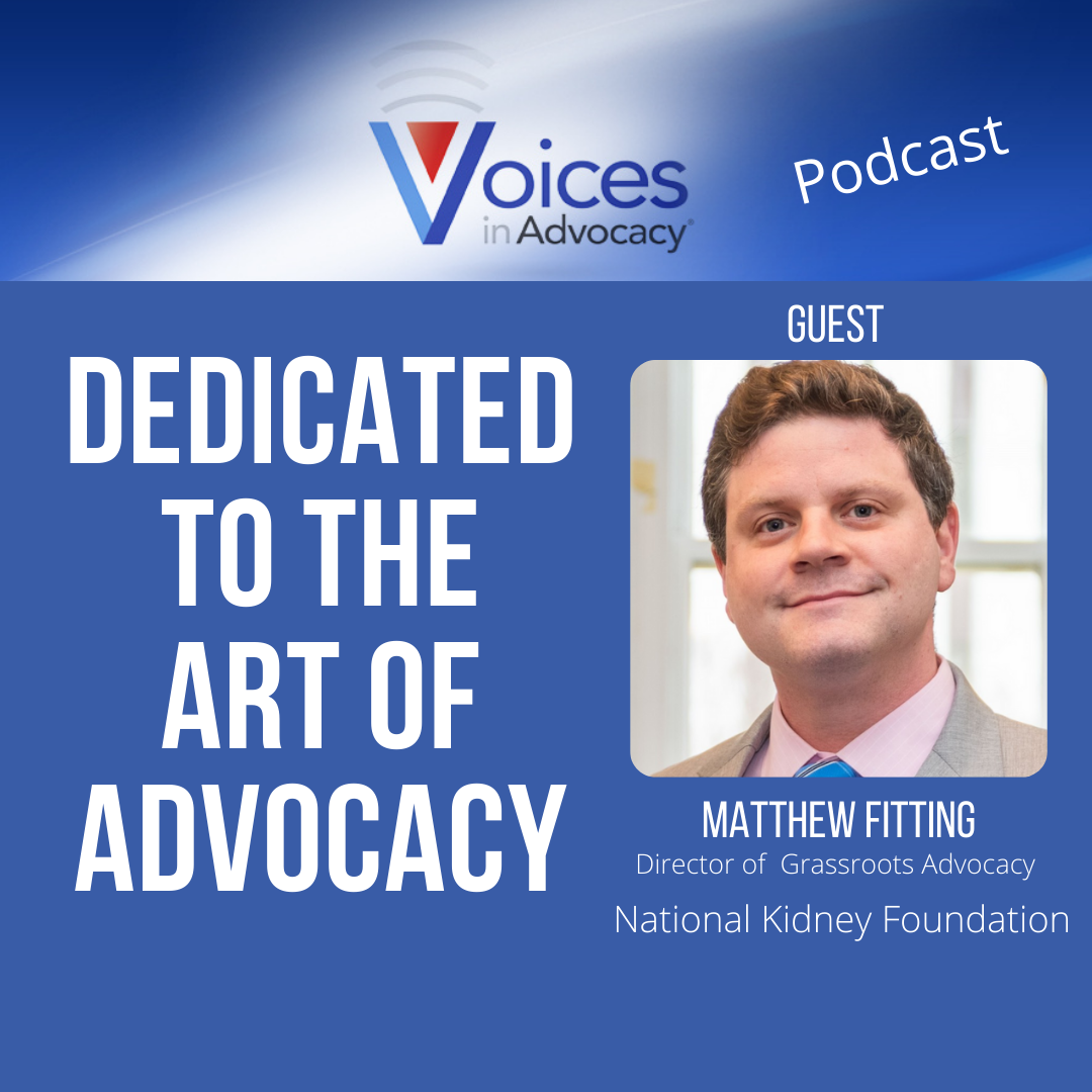 Voices in Advocacy Podcast Interview Matthew Fitting graphic